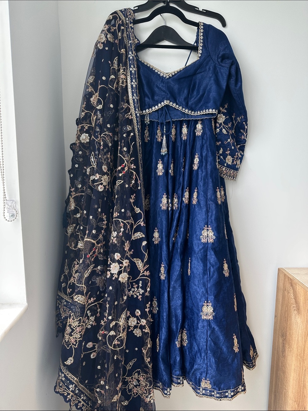 Lashkaraa Navy Blue Embroidered Lehenga - NEW With Tags